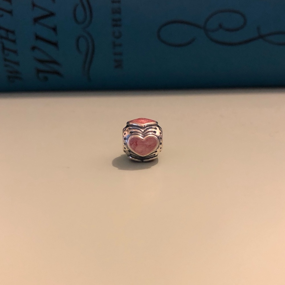 Pandora charm bracelet pink heart charm
